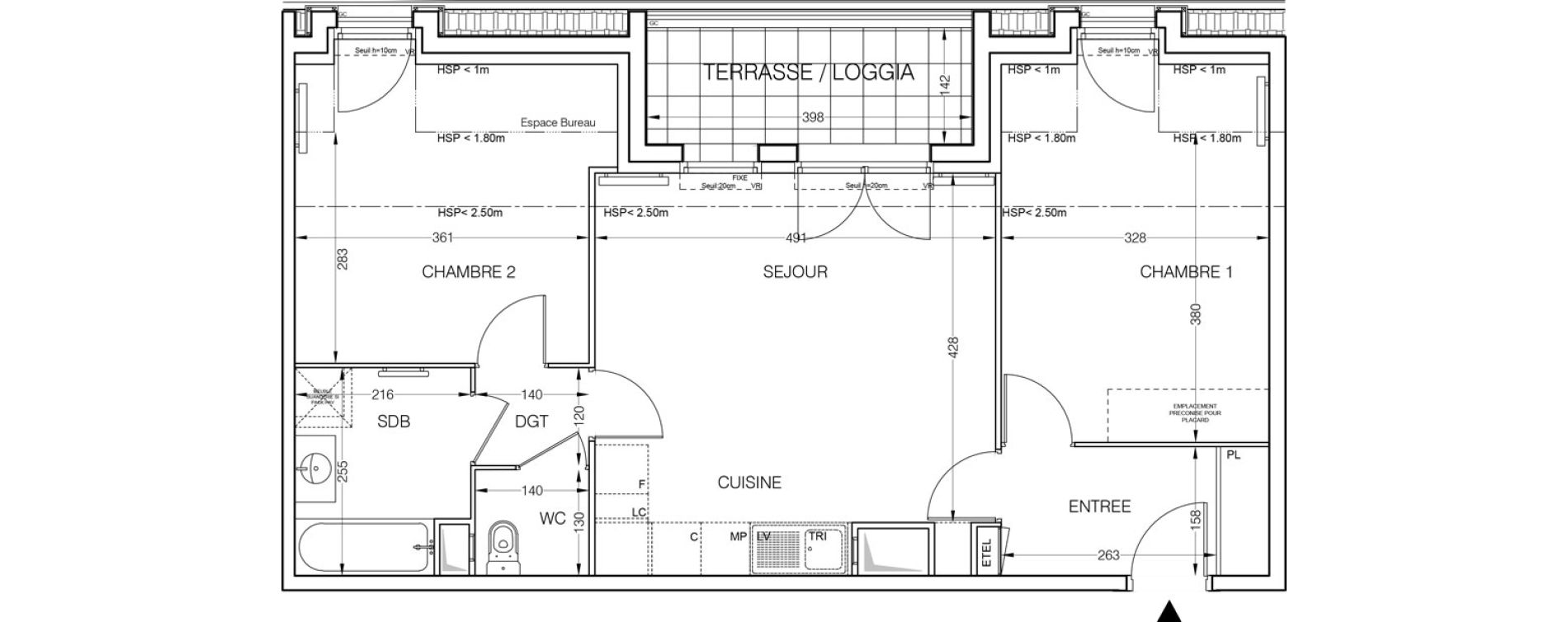 Appartement T3 de 62,42 m2 &agrave; Gouvieux Centre