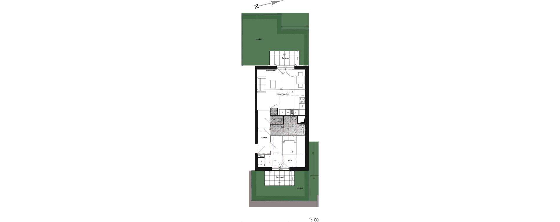 Appartement T2 de 45,50 m2 &agrave; Lamorlaye Centre