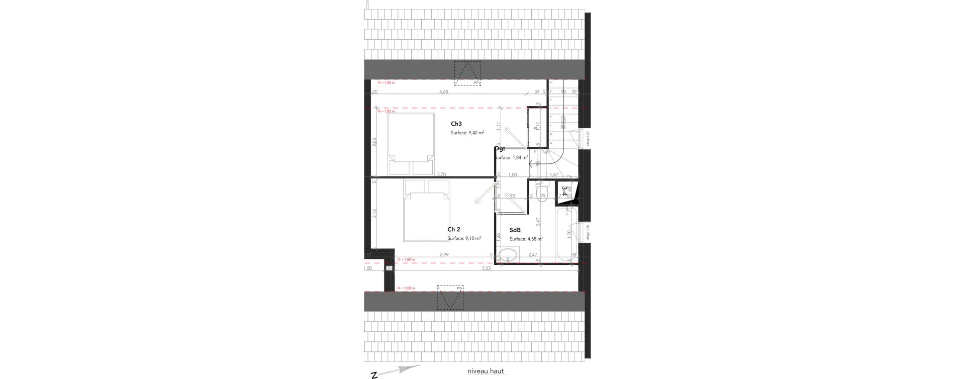 Duplex T4 de 72,67 m2 &agrave; Lamorlaye Centre
