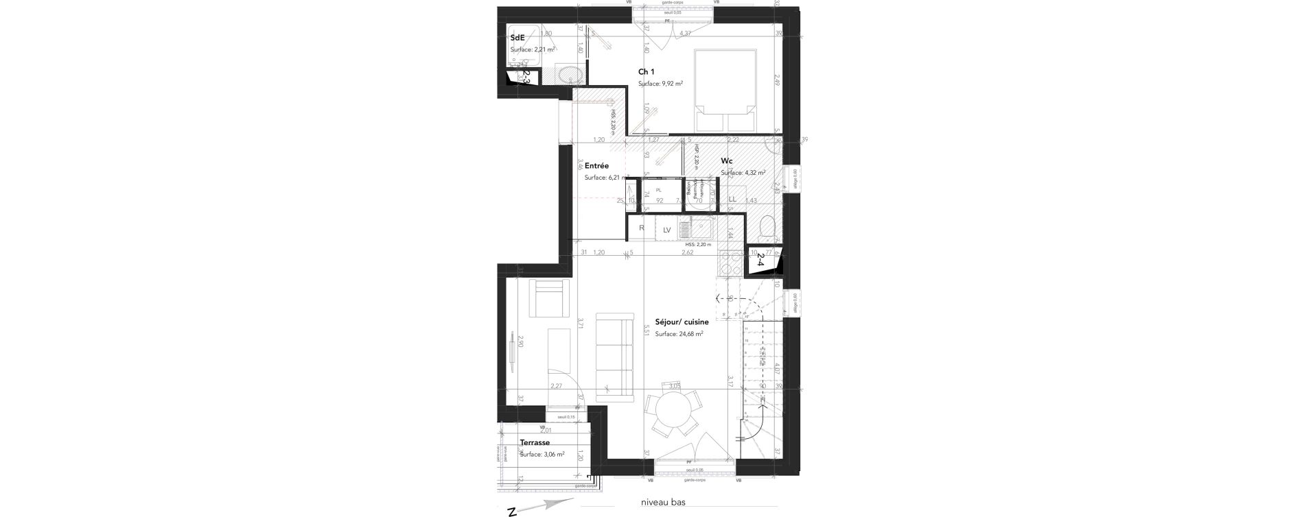 Duplex T4 de 72,83 m2 &agrave; Lamorlaye Centre
