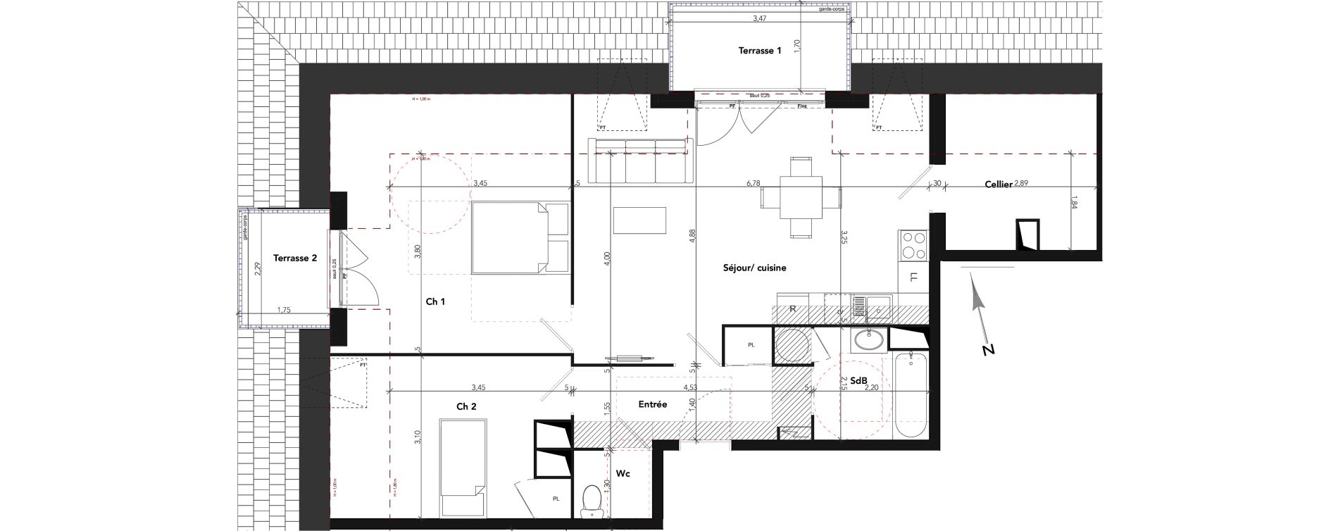 Appartement T3 de 69,88 m2 &agrave; Lamorlaye Centre