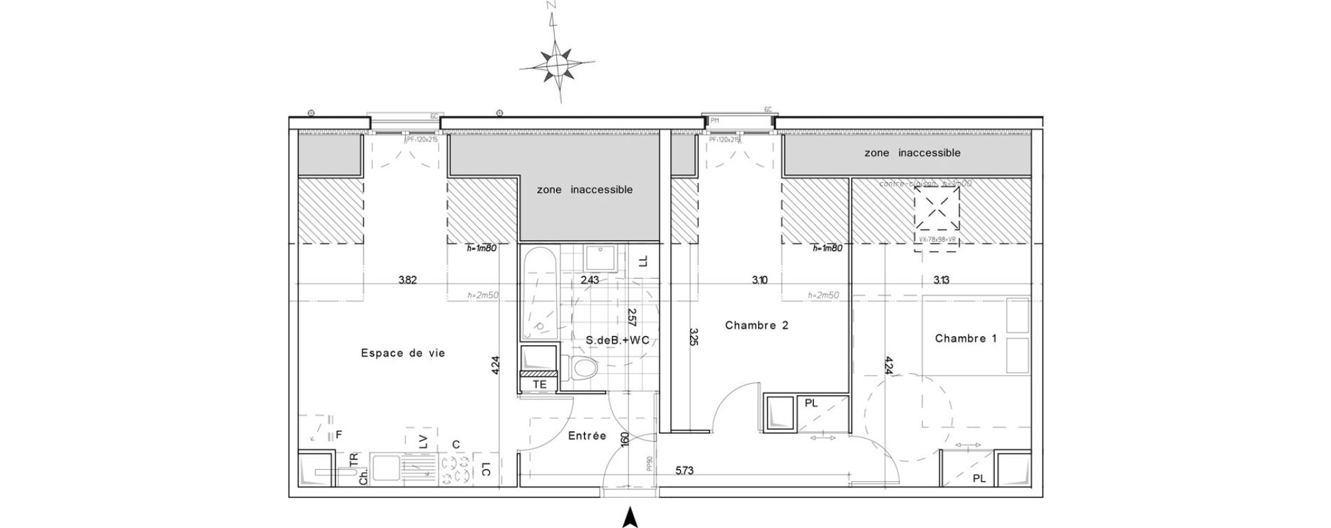 Appartement T3 de 56,49 m2 &agrave; Lamorlaye Centre
