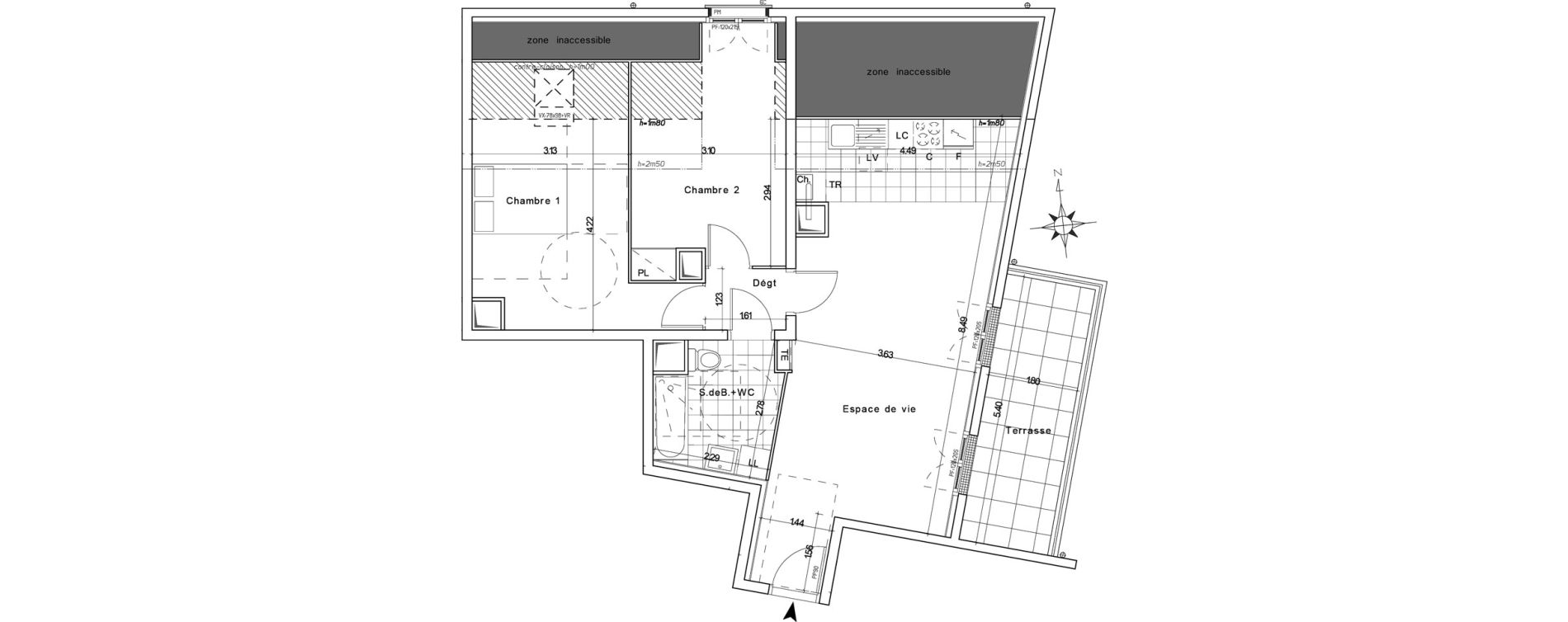 Appartement T3 de 67,36 m2 &agrave; Lamorlaye Centre