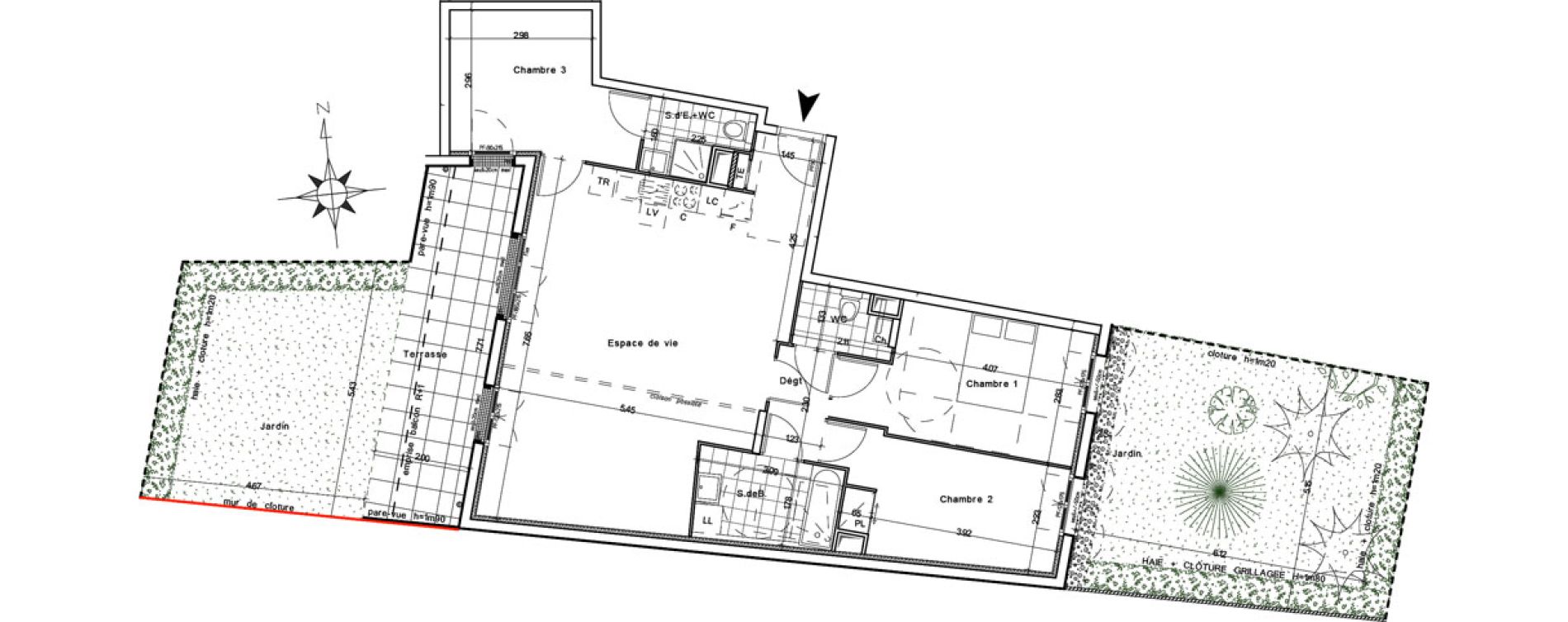 Appartement T4 de 90,56 m2 &agrave; Lamorlaye Centre