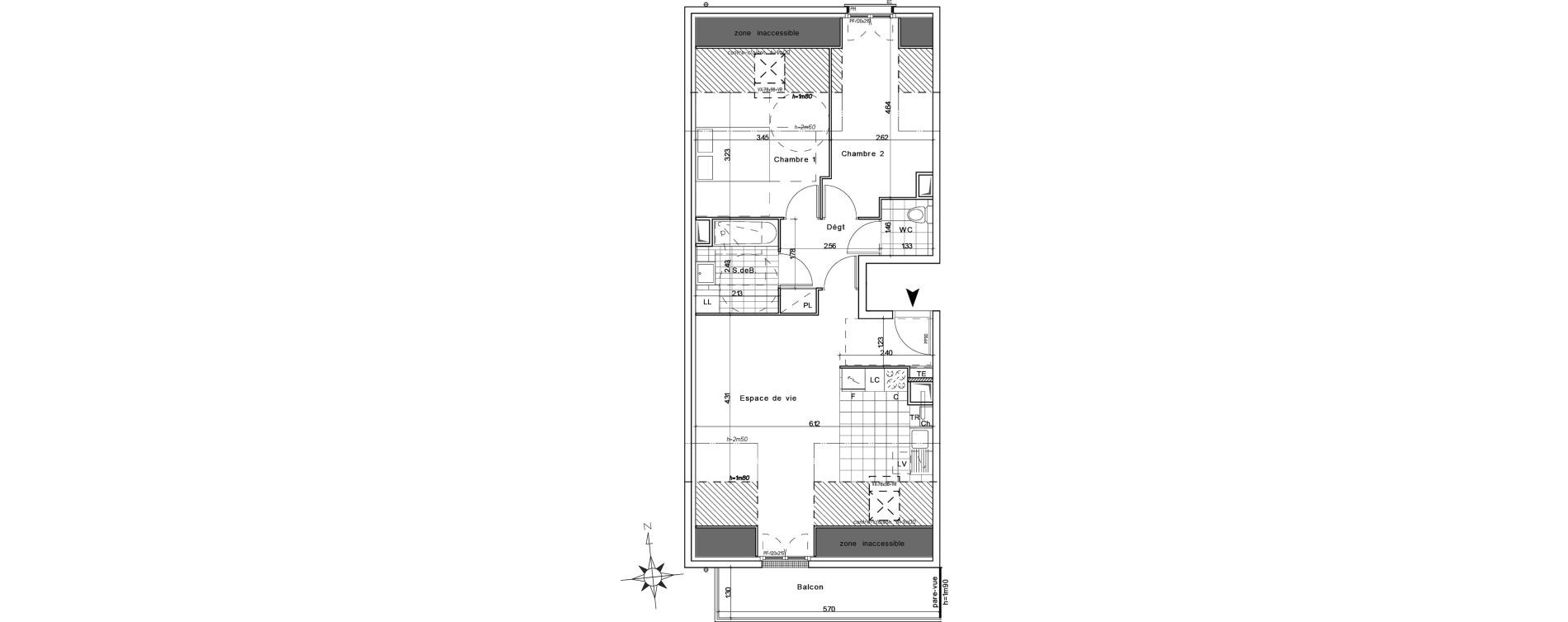Appartement T3 de 61,91 m2 &agrave; Lamorlaye Centre