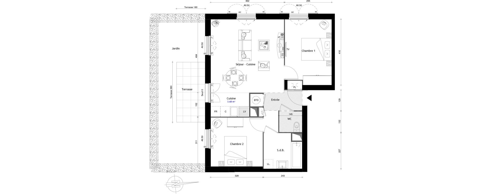 Appartement T3 de 59,70 m2 au Mesnil-En-Thelle Centre