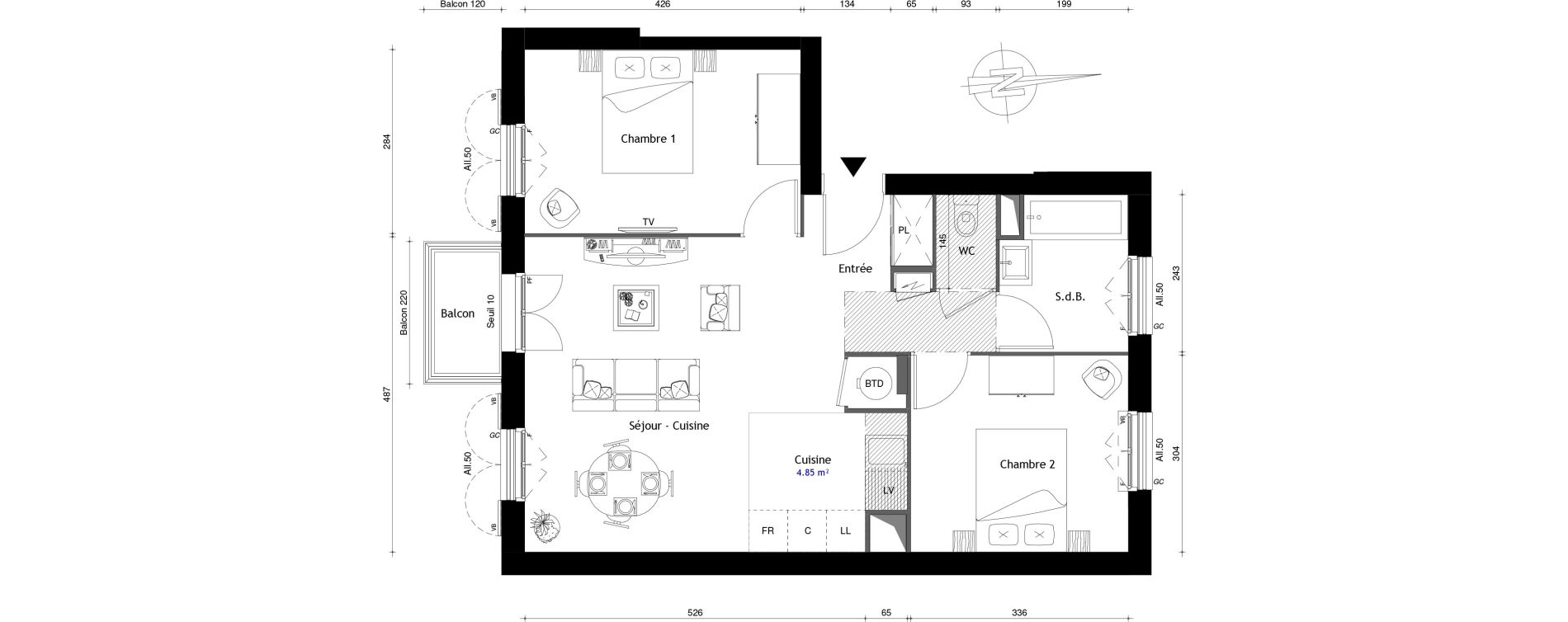 Appartement T3 de 58,90 m2 au Mesnil-En-Thelle Centre