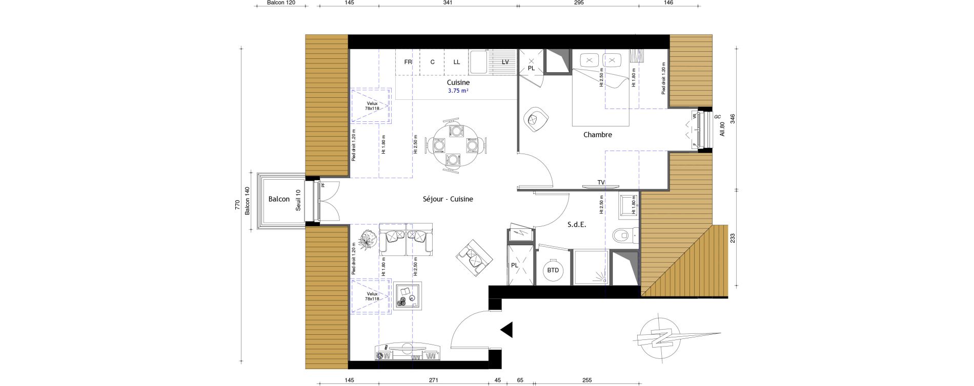 Appartement T2 de 43,80 m2 au Mesnil-En-Thelle Centre
