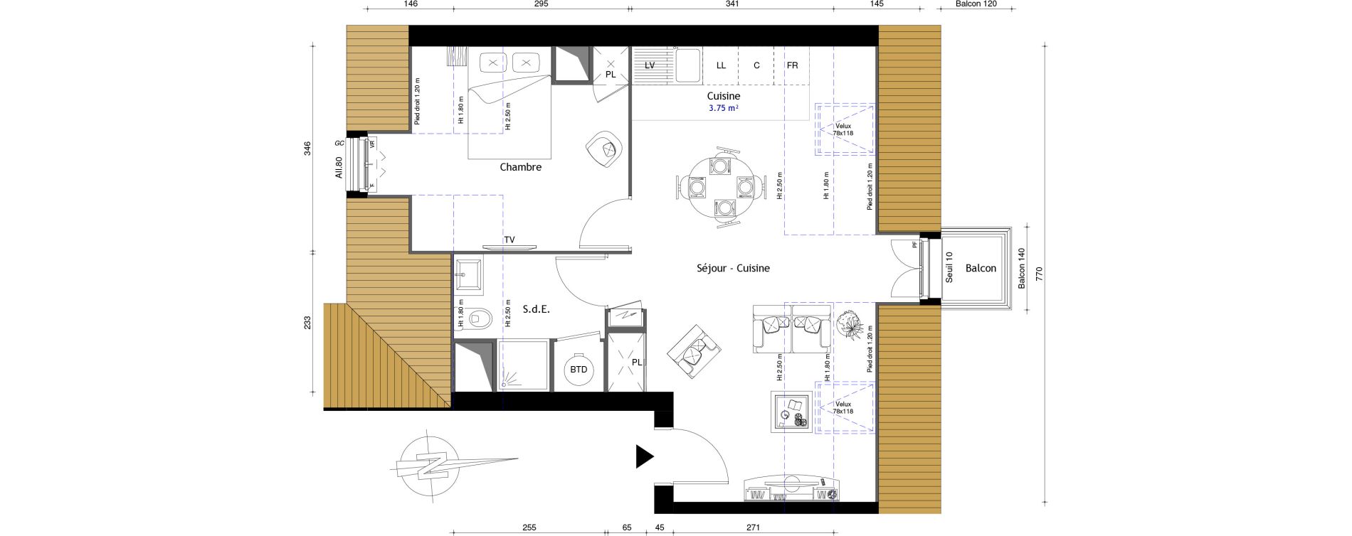 Appartement T2 de 43,80 m2 au Mesnil-En-Thelle Centre