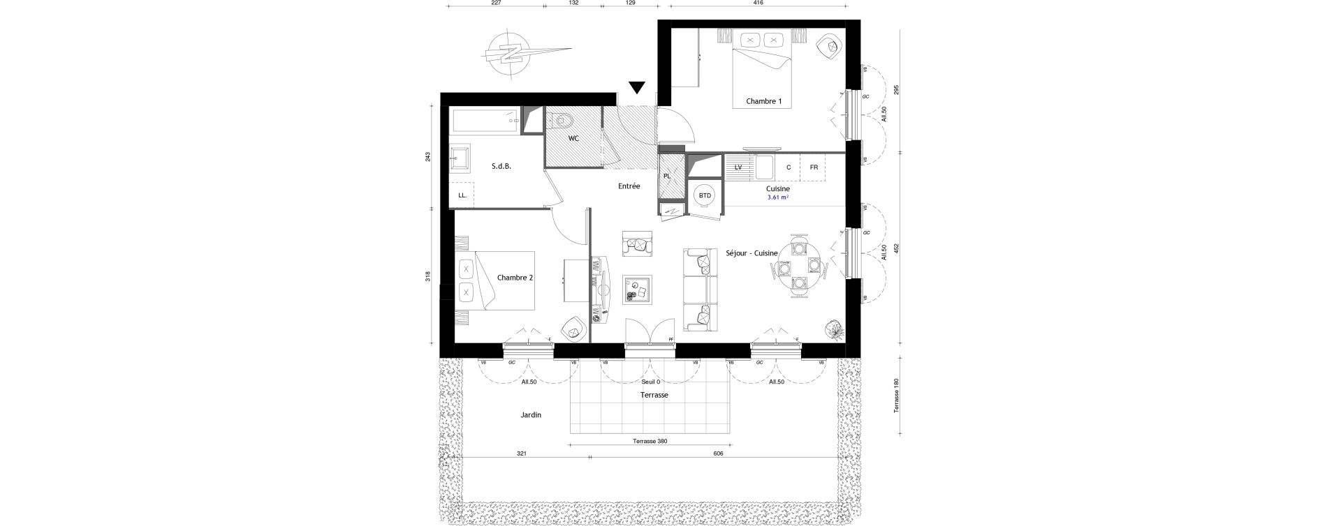 Appartement T3 de 58,50 m2 au Mesnil-En-Thelle Centre