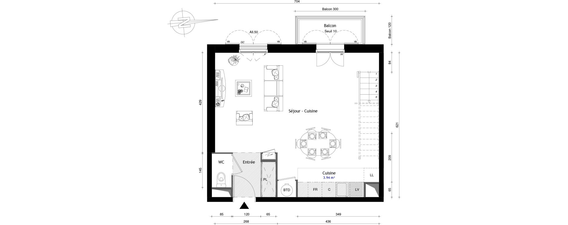 Duplex T3 de 69,80 m2 au Mesnil-En-Thelle Centre