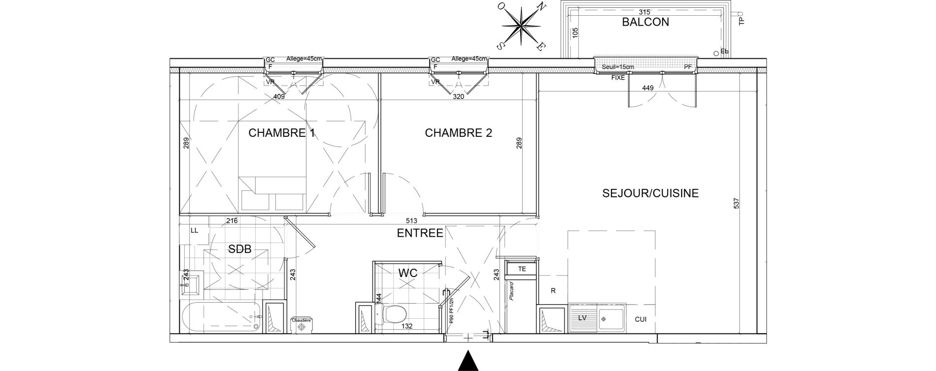 Appartement T3 de 61,56 m2 au Plessis-Belleville Centre