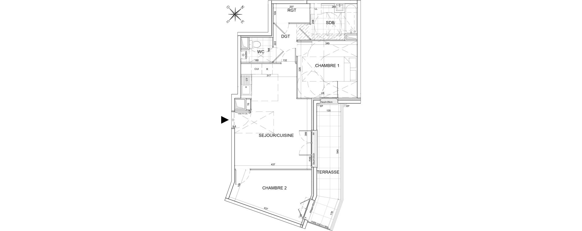 Appartement T3 de 58,34 m2 au Plessis-Belleville Centre