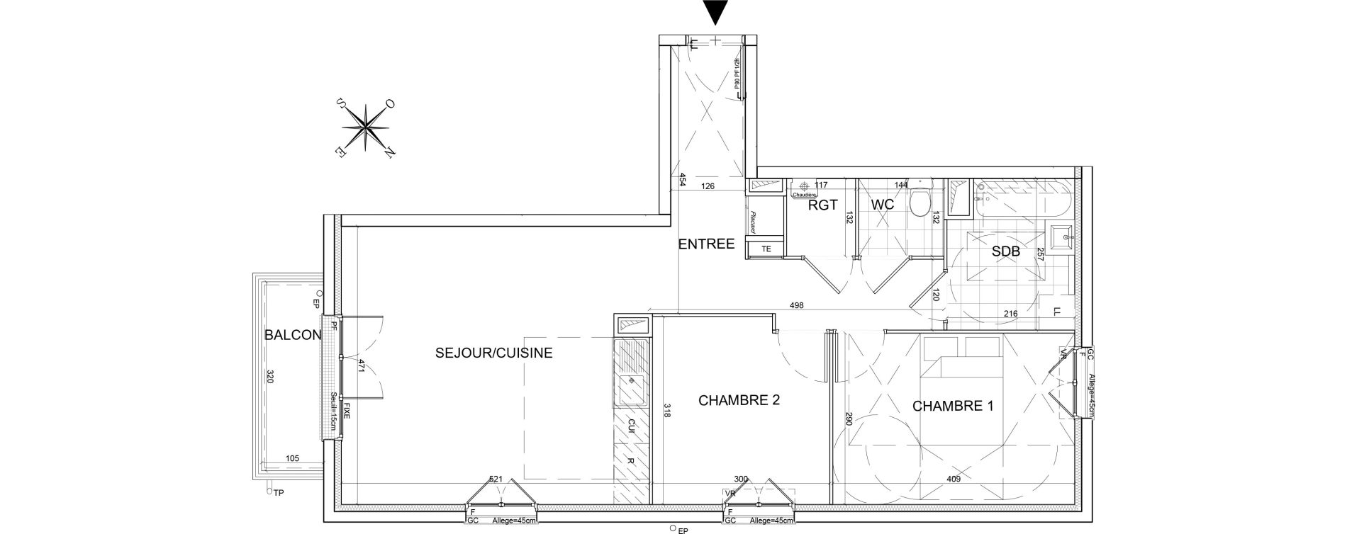 Appartement T3 de 64,70 m2 au Plessis-Belleville Centre