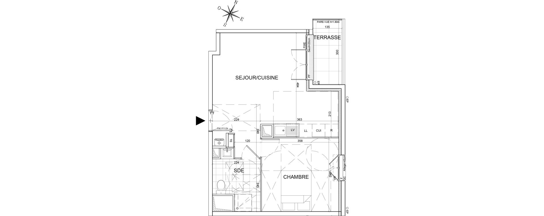 Appartement T2 de 42,20 m2 au Plessis-Belleville Centre
