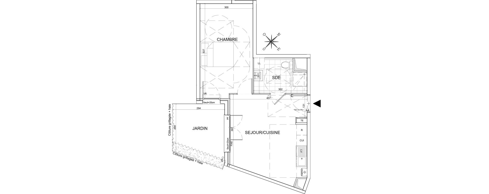 Appartement T2 de 41,13 m2 au Plessis-Belleville Centre