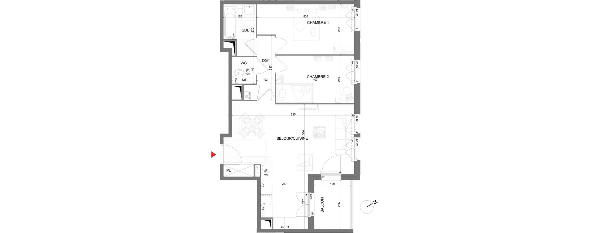 Appartement T3 de 62,80 m2 au Plessis-Belleville Centre
