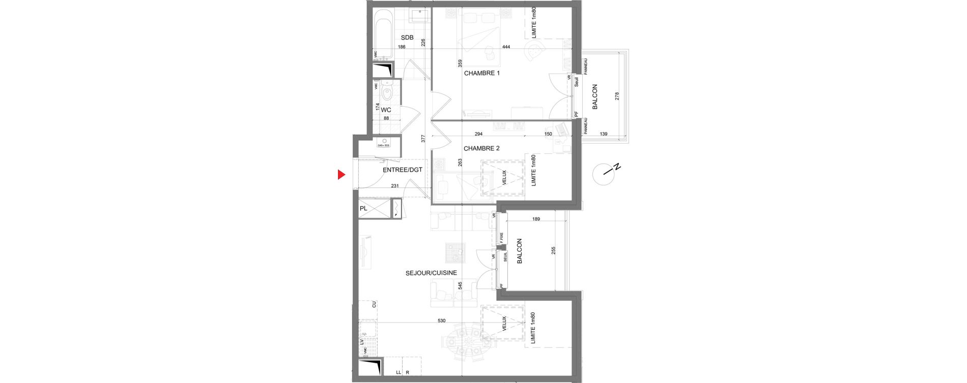 Appartement T3 de 62,20 m2 au Plessis-Belleville Centre