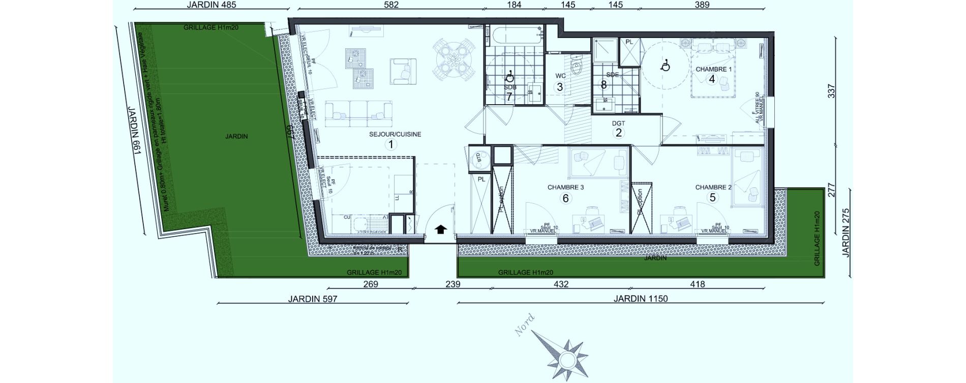 Appartement T4 de 87,30 m2 au Plessis-Belleville Centre