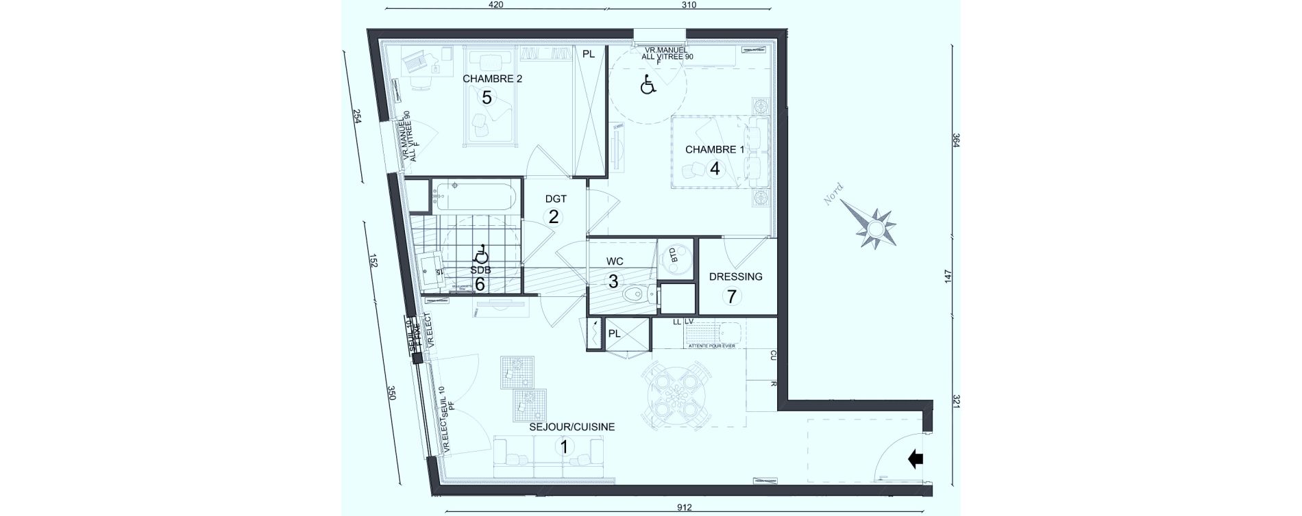Appartement T3 de 58,85 m2 au Plessis-Belleville Centre