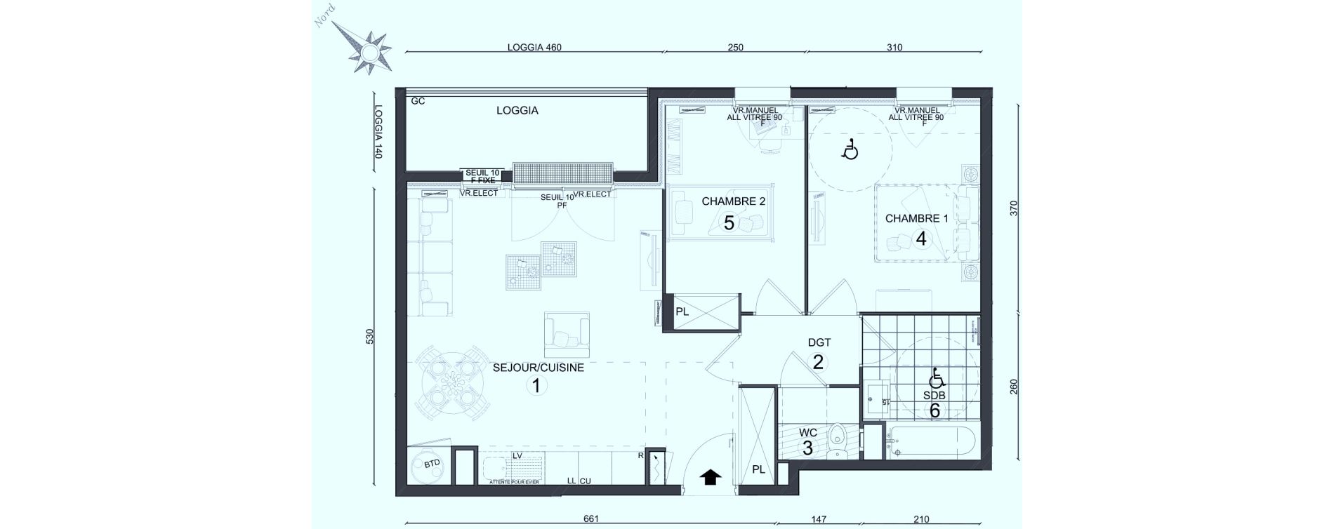 Appartement T3 de 59,30 m2 au Plessis-Belleville Centre