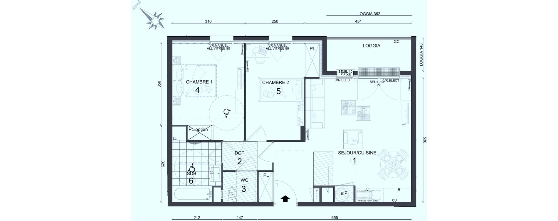 Appartement T3 de 61,55 m2 au Plessis-Belleville Centre