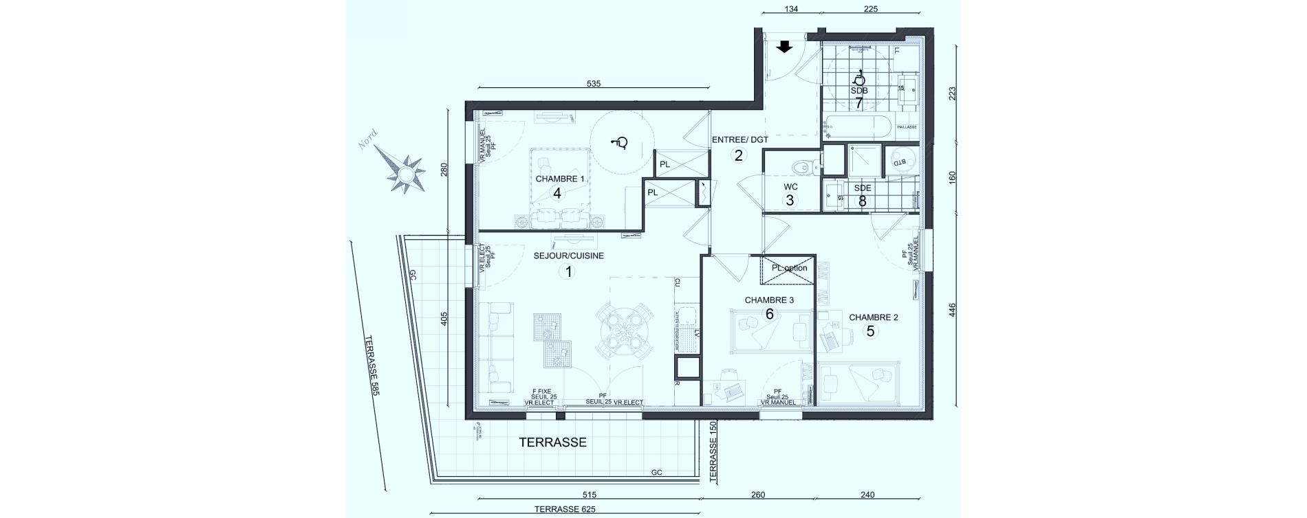 Appartement T4 de 73,45 m2 au Plessis-Belleville Centre