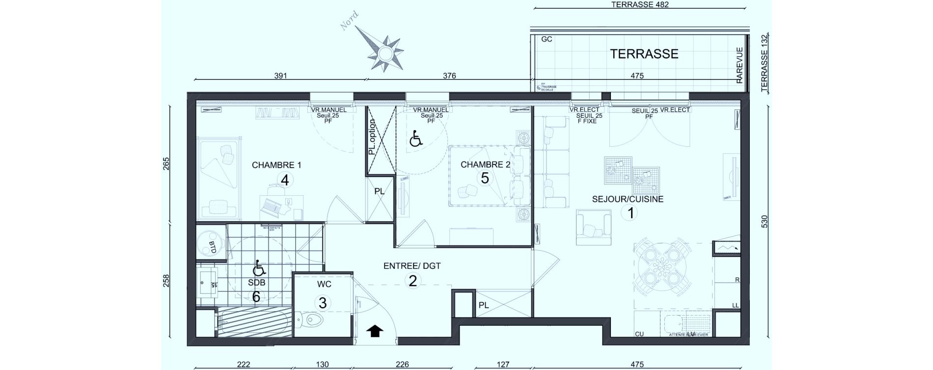 Appartement T3 de 62,05 m2 au Plessis-Belleville Centre