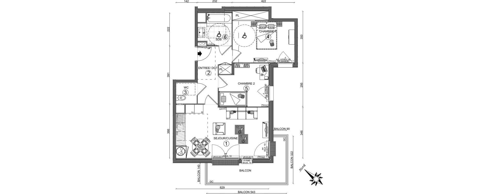 Appartement T3 de 58,15 m2 au Plessis-Belleville Centre