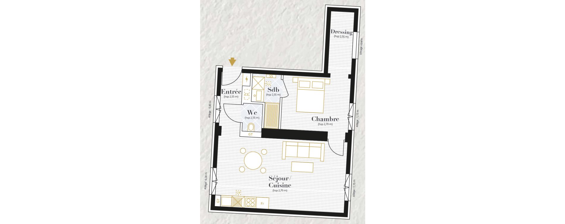 Appartement T2 de 46,03 m2 &agrave; Longueil-Annel Centre