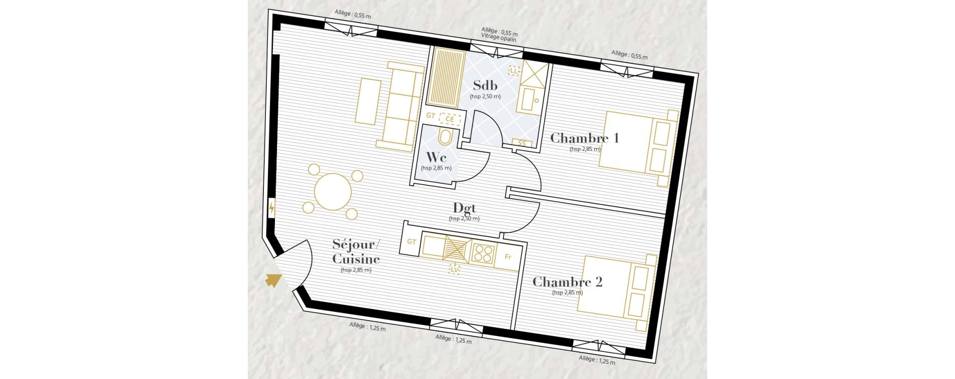 Appartement T3 de 59,05 m2 &agrave; Longueil-Annel Centre