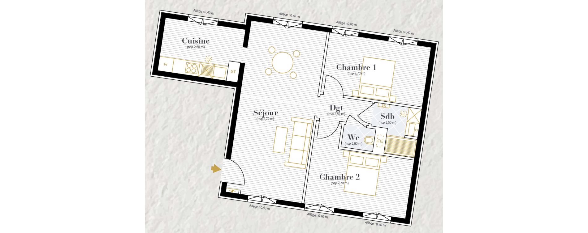 Appartement T3 de 66,31 m2 &agrave; Longueil-Annel Centre