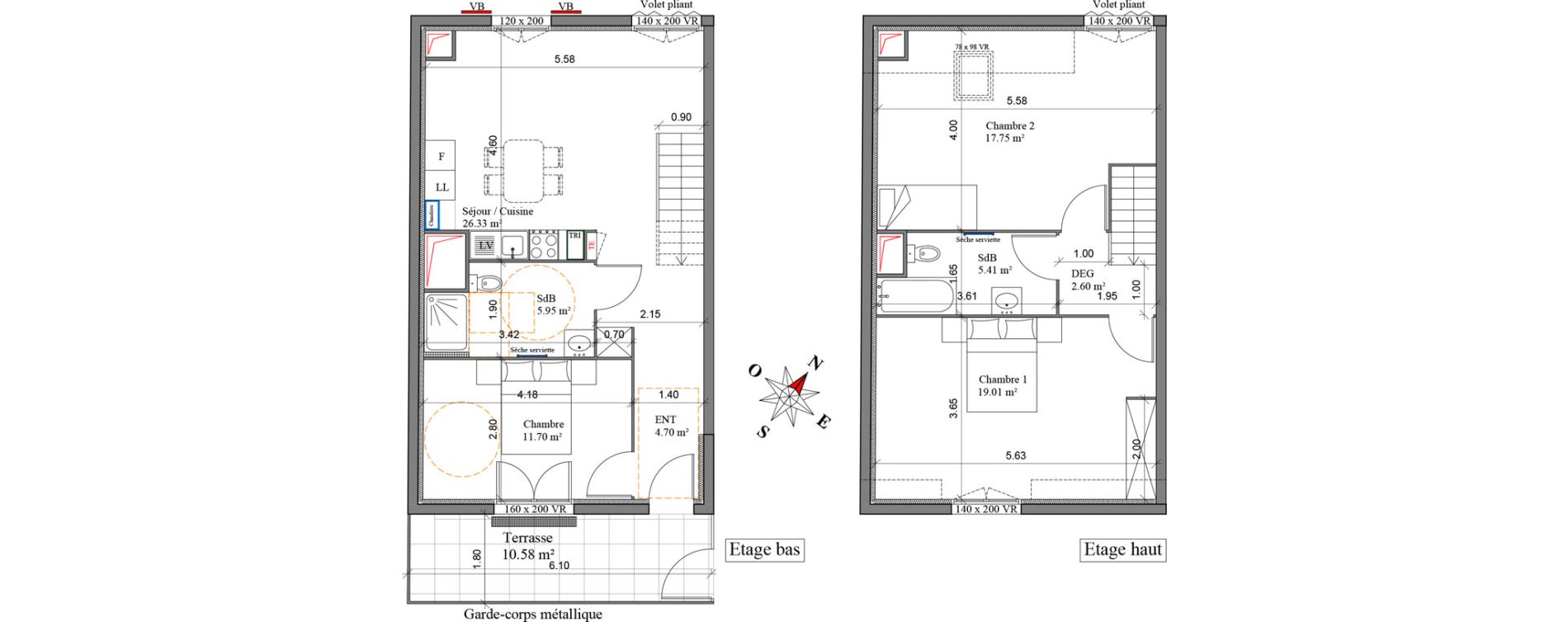 Appartement T4 de 93,45 m2 &agrave; Margny-L&egrave;s-Compi&egrave;gne Centre