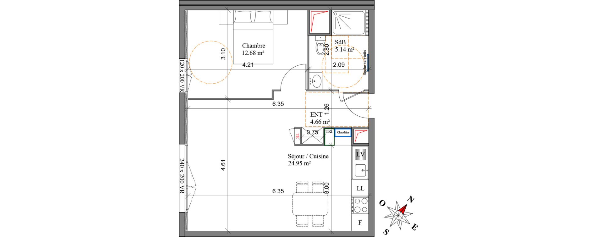 Appartement T2 de 47,43 m2 &agrave; Margny-L&egrave;s-Compi&egrave;gne Centre