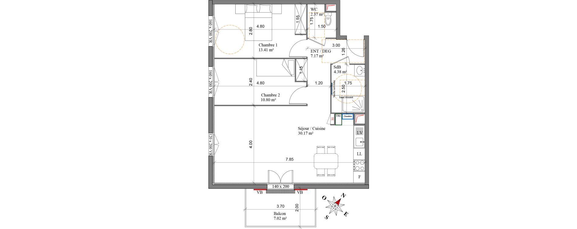 Appartement T3 de 68,30 m2 &agrave; Margny-L&egrave;s-Compi&egrave;gne Centre