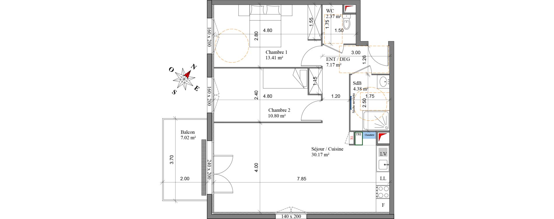 Appartement T3 de 68,30 m2 &agrave; Margny-L&egrave;s-Compi&egrave;gne Centre