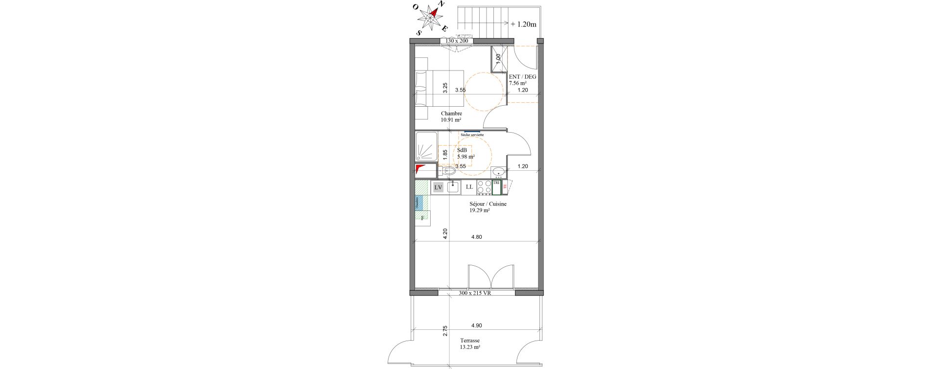 Appartement T2 de 43,74 m2 &agrave; Margny-L&egrave;s-Compi&egrave;gne Centre