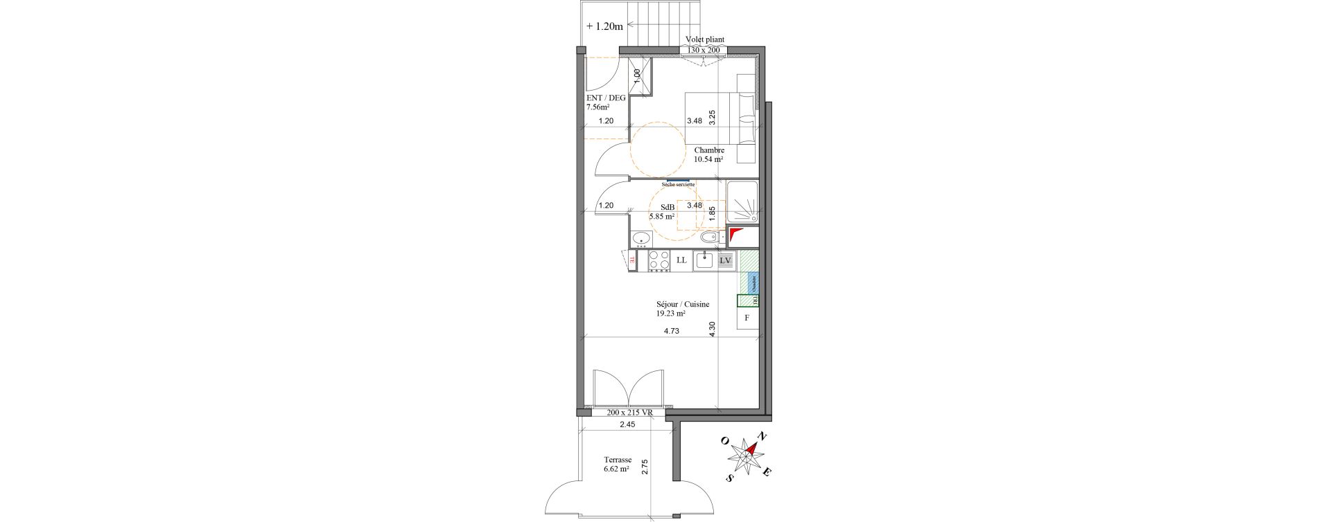 Appartement T2 de 43,18 m2 &agrave; Margny-L&egrave;s-Compi&egrave;gne Centre