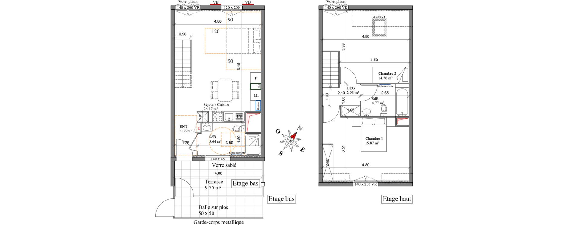 Duplex T3 de 73,25 m2 &agrave; Margny-L&egrave;s-Compi&egrave;gne Centre