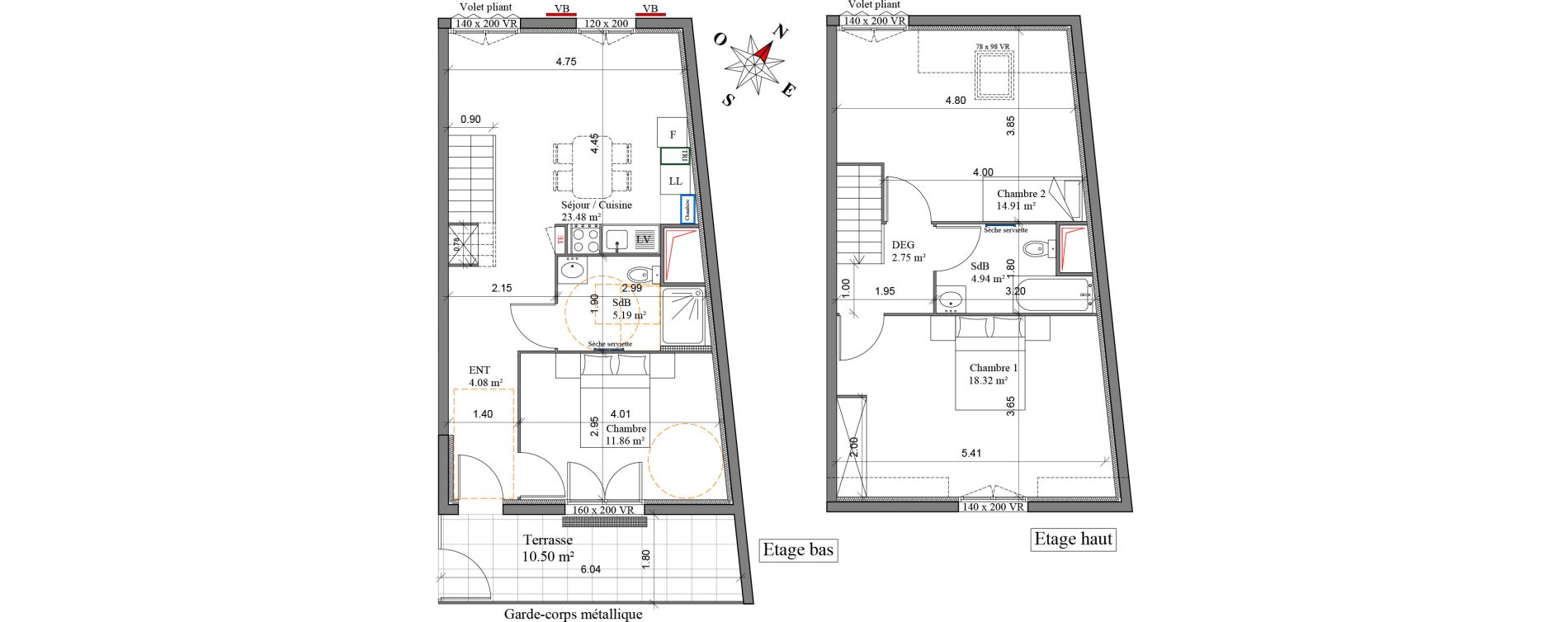 Duplex T4 de 85,53 m2 &agrave; Margny-L&egrave;s-Compi&egrave;gne Centre
