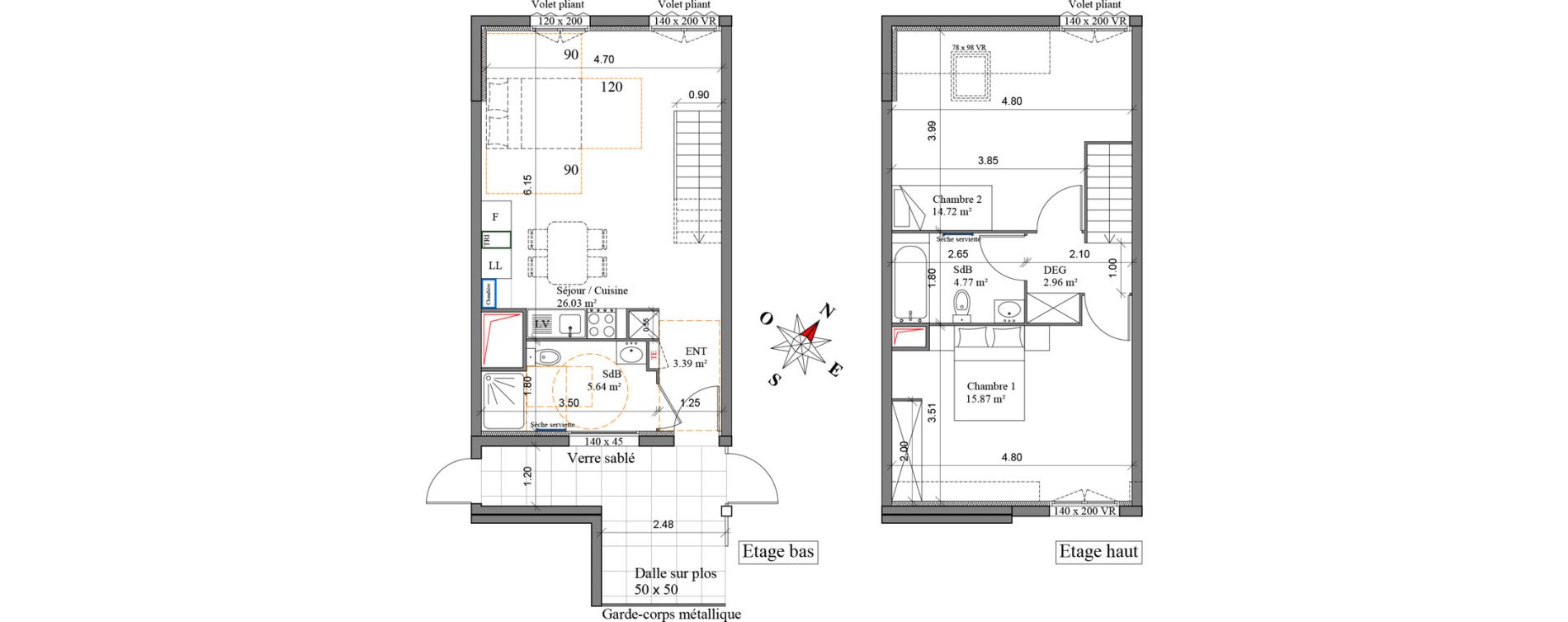 Duplex T3 de 73,38 m2 &agrave; Margny-L&egrave;s-Compi&egrave;gne Centre