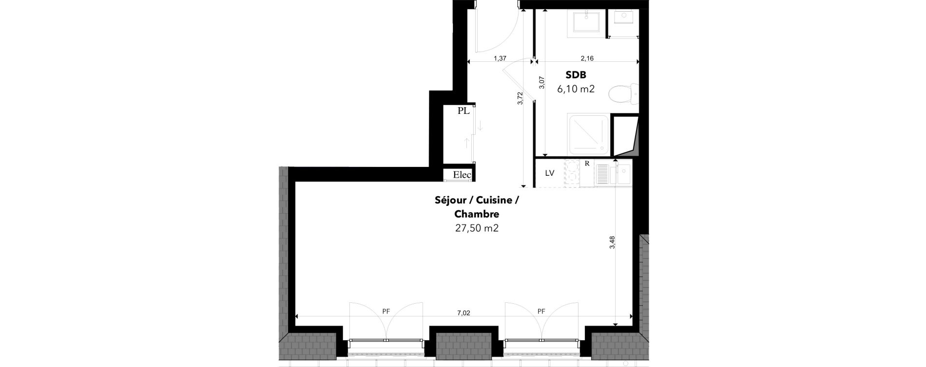 Appartement T1 de 33,60 m2 &agrave; Margny-L&egrave;s-Compi&egrave;gne Les deux rives