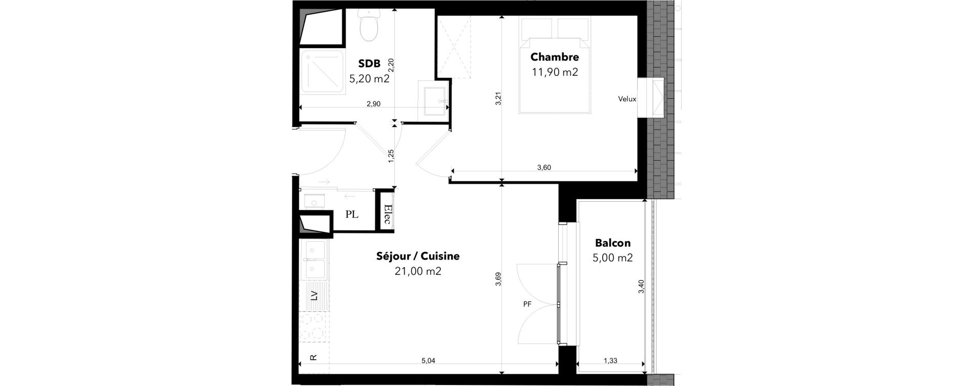 Appartement T2 de 38,10 m2 &agrave; Margny-L&egrave;s-Compi&egrave;gne Les deux rives