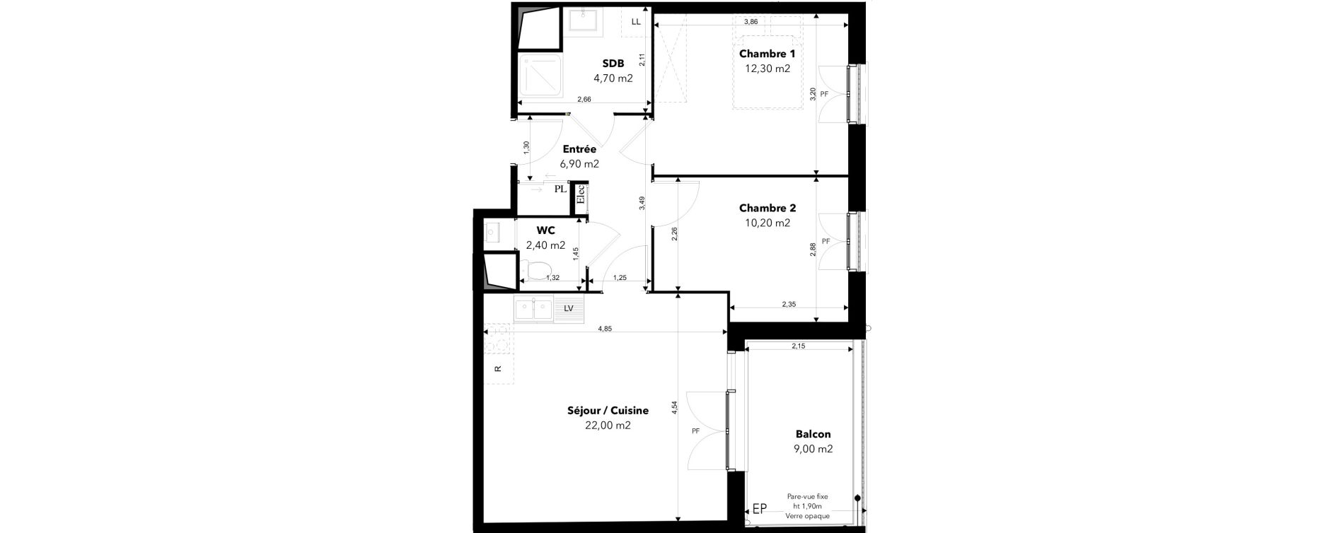 Appartement T3 de 58,50 m2 &agrave; Margny-L&egrave;s-Compi&egrave;gne Les deux rives