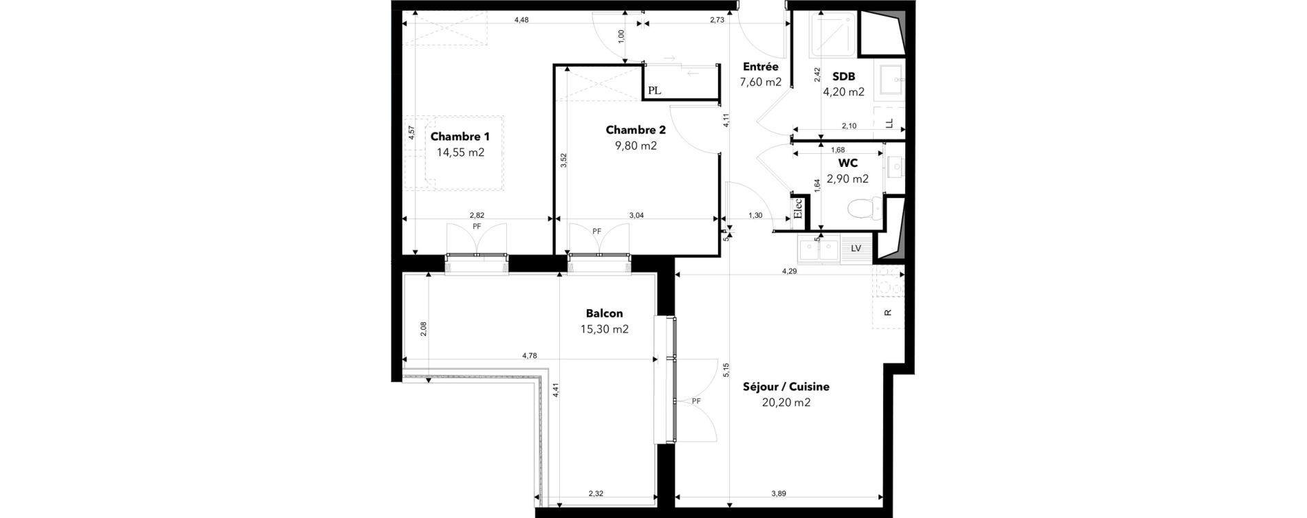 Appartement T3 de 59,25 m2 &agrave; Margny-L&egrave;s-Compi&egrave;gne Les deux rives
