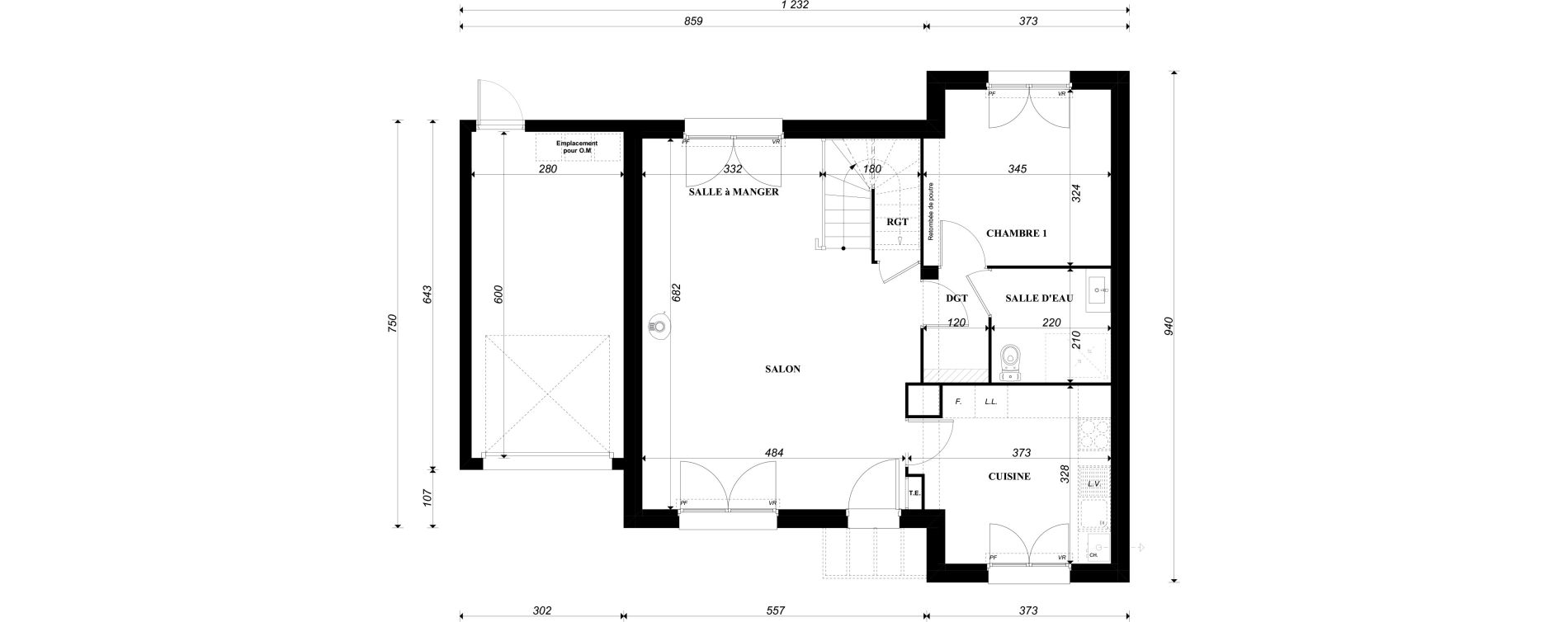 Maison T4 de 90,23 m2 &agrave; M&eacute;ru Centre