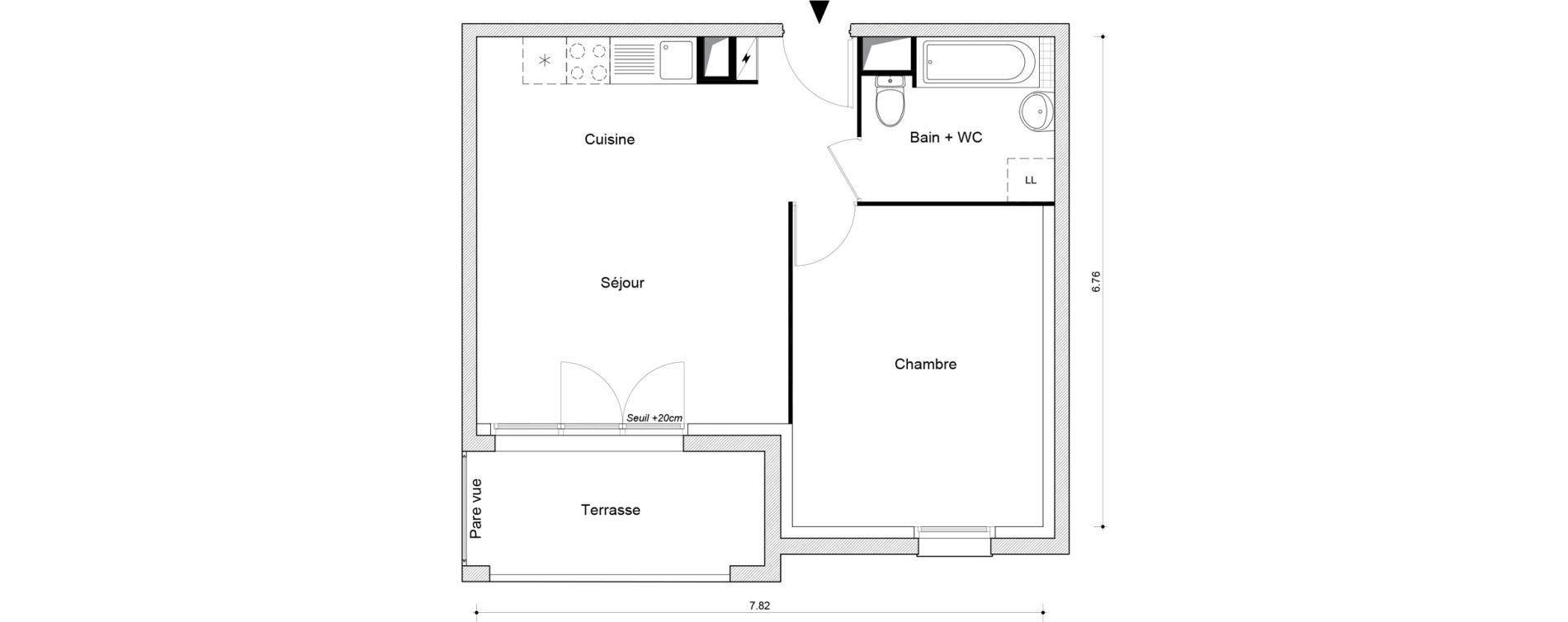 Appartement T2 de 45,62 m2 &agrave; Montataire Centre