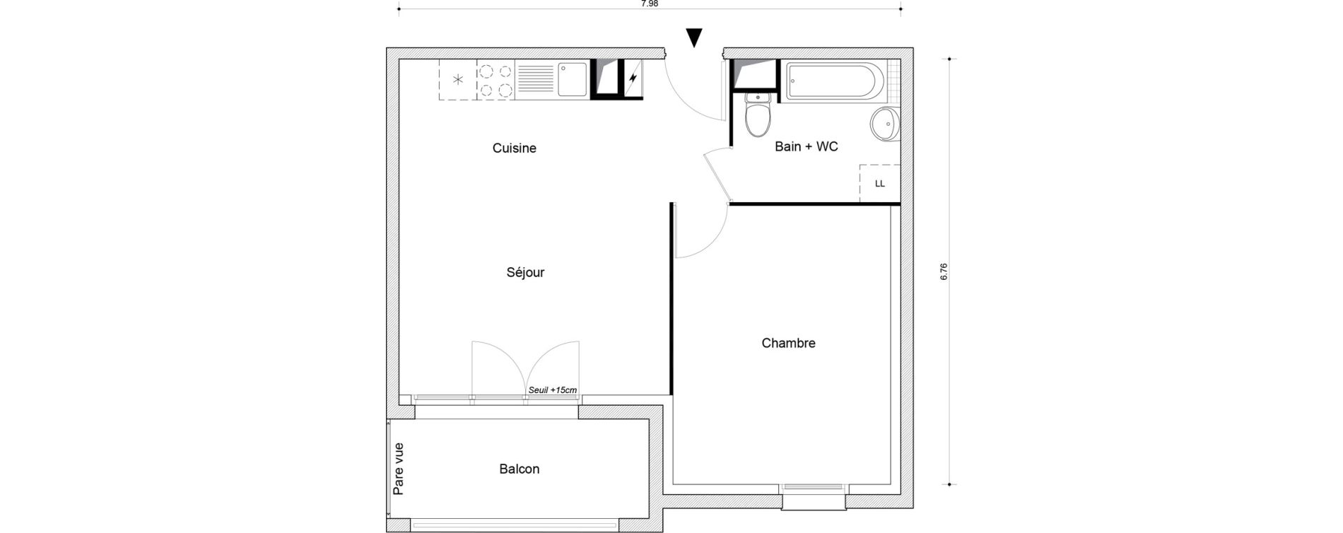 Appartement T2 de 45,62 m2 &agrave; Montataire Centre