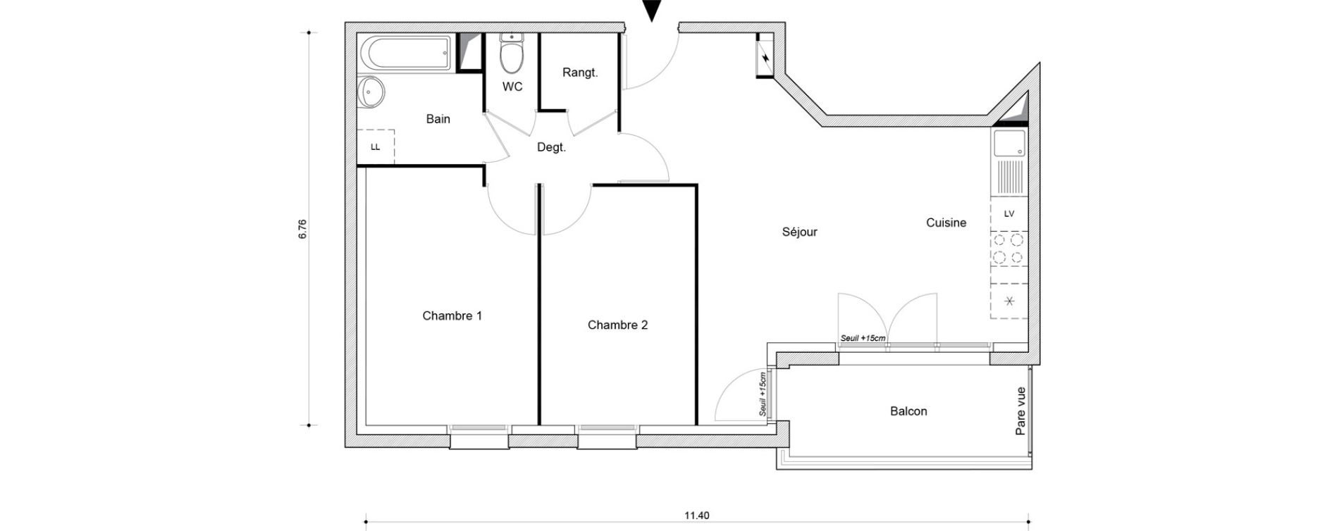 Appartement T3 de 62,62 m2 &agrave; Montataire Centre