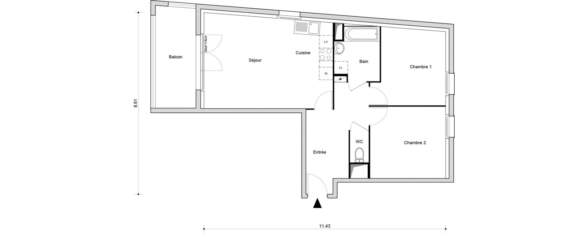Appartement T3 de 67,17 m2 &agrave; Montataire Centre
